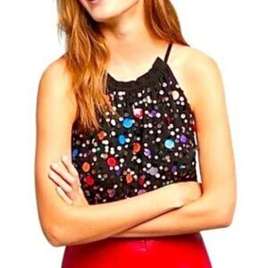 Anthropologie Paillette, Sequined black party top, size Medium